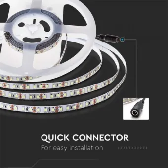 Juosta LED, 24V, 8mm, monochromatinė, 8 W/m, šilta balta 3000K šviesa, 10m