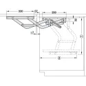 Shelf lifting mechanism, 8kg, W300-568mm, 2 springs
