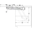 Mechanizmas lentynos pakėlimui, 8kg, min. P375mm, 2 spyruoklės
