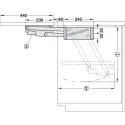 Shelf lifting mechanism, 8kg, W410-570mm, 2 springs