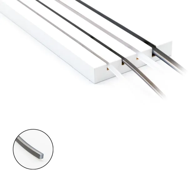 Silicone light diffuser FlipLens, for 5mm COB LED strip, 5m, black