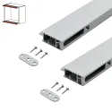 Profiliai AIR lankstų tvirtinimui prie korpuso, įfrezuojamas, su frezavimais lankstams, plokštės S18mm, L630mm, aliuminis