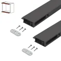 Support profiles for AIR hinge mounting to cabint, for recessed mounting, with hinge grooves, planel thickness 18mm, L630mm, titanium