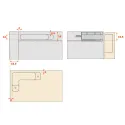 Profiliai AIR lankstų tvirtinimui prie korpuso, įfrezuojamas, su frezavimais lankstams, plokštės S18mm, L630mm, titanium