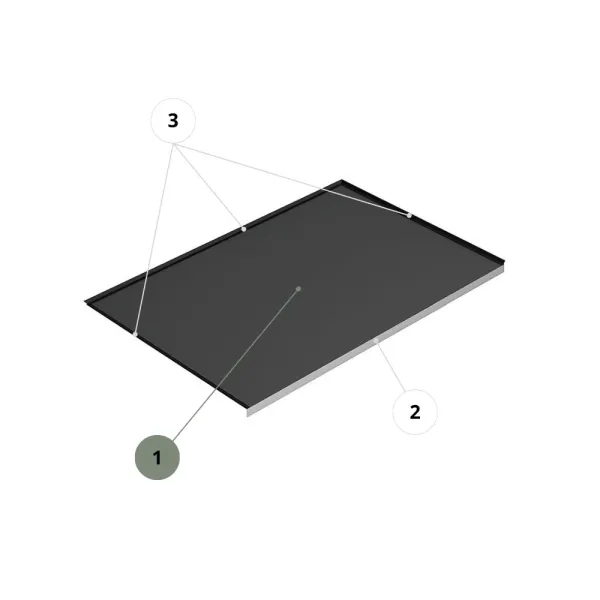 Protector for base cabinet, MW1200mm, 1163x580mm, plastic, black