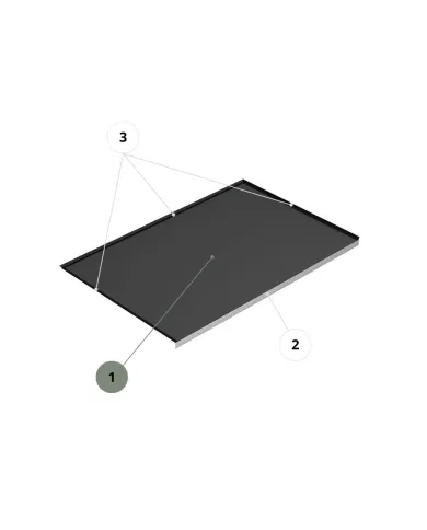 Dėklas plastikinis spintelės dugnui po plautuve, MP900mm, 863x580mm, juoda