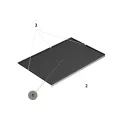 Dėklas plastikinis spintelės dugnui po plautuve, MP900mm, 863x580mm, juoda