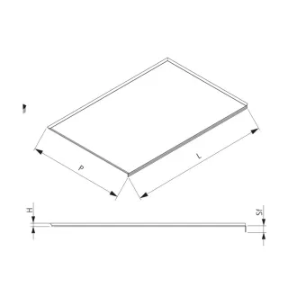 Protector for base cabinet, MW900mm, 863x580mm, plastic, black