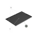 Profilis priekinis plastikinam dėklui spintelės dugnui, MP900mm, L863mm, aliuminis, juoda
