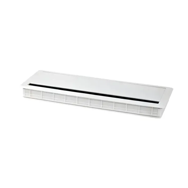Lizdas laidams 300x120x28mm, aliuminis ABS su šepetėliu balta