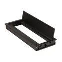 Cable grommet 300x120x28mm aluminum with black brush