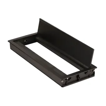 Lizdas laidams 300x120x28mm, aliuminis su šepetėliu juoda