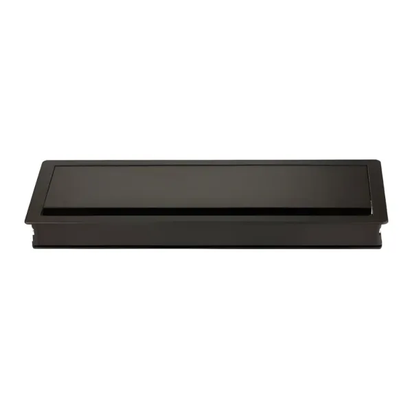 Cable grommet 300x120x28mm aluminum with black brush