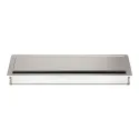 Cable grommet 300x120x28mm aluminum with brush matt chrome
