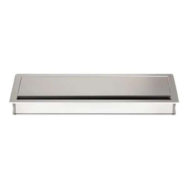 Lizdas laidams 300x120x28mm, aliuminis su šepetėliu matinis chromas