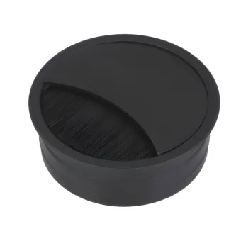 Lizdas laidams Ø60x22mm, aliuminis su šepetėliu juoda