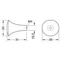 Knob H2525, 26x31mm, nickel brushed