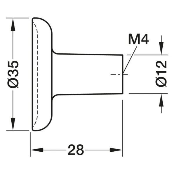 Taškinė rankenėlė H2580, 35x28mm, šlifuotas auksas