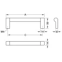 Handle H2510, cc128mm, L142mm, metallic bronze