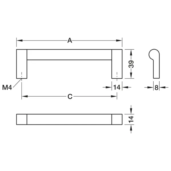 Rankenėlė H2510, cc128mm, L142mm, bronza metallic
