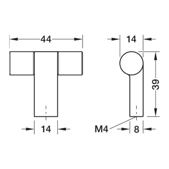 Knob H2515, 44x39mm, brushed gold