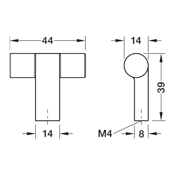 Knob H2515, 44x39mm, brushed gold