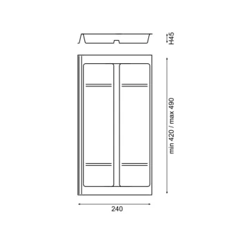 Cutlery tray Combi Line 715, 240x490mm anthracite