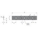Wall-mounted cabinet hanging bar L2000mm