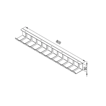 Cable tray FUTURO, 740mm, H80mm, white