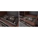 Drawer organiser Symphony, L405mm, P500-940mm, H60mm, simil leather/velvet, anthracite