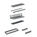 Dish drainer kit 730K Hyper, 2-part with frame and tray, W-800mm, slate