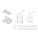 Dish drainer kit 730K Hyper, 2-part with frame and tray, W-900mm, slate
