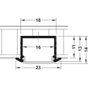 Profilis LED juostai įfrezuojamas PF3 L2500mm, aliuminis