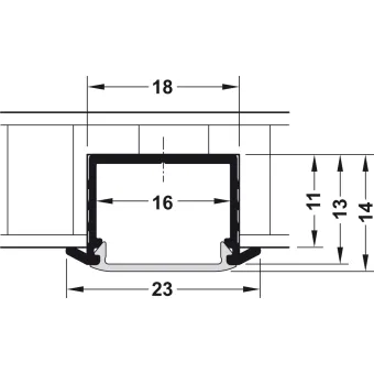 Profilis LED juostai įfrezuojamas PF3 L2500mm, aliuminis
