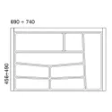 Cutlery tray W800mm anthracite