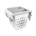 Pull-out laundry basket 600x458x504mm, 2×40L, plastic, white