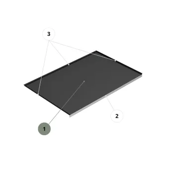 Protector for base cabinet, MW600mm, 563x580mm, plastic, black