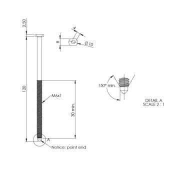 Fix-More pin L120mm, steel, SISO