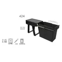 Pull-out waste bin 424, 1x30L, black