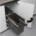 Waste bin with automatic pull-out, 260x452x442mm, 2x14L, amthracite