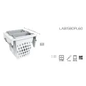 Pull-out laundry basket 600x458x504mm, 2×40L, plastic, white