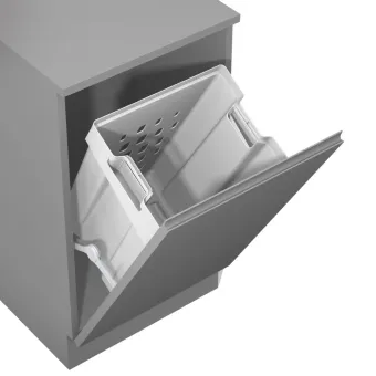 Montuojamas skalbinių krepšys, 50L, plastikas, balta