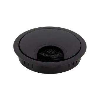 Lizdas laidams D60x13mm su šepetėliu, juoda