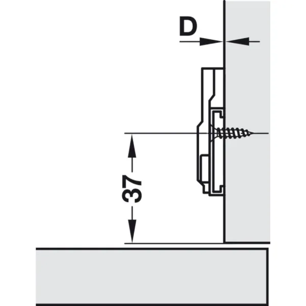 Mounting plate Metalla 310, Clip, H2mm, with eccentric, with Euro screws, nickel