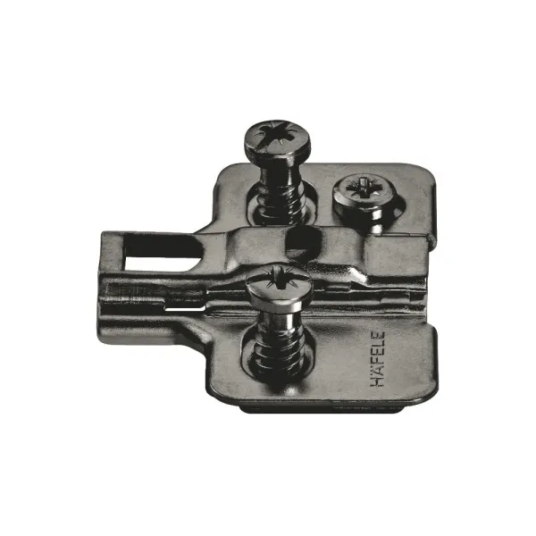 Mounting plate Metalla 310, Clip, H2mm, with eccentric, with Euro screws, black