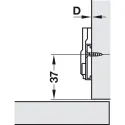 Mounting plate Metalla 310, Clip, H2mm, with eccentric, with Euro screws, black