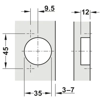 Hinge Metalla 310 Clip 110° full-overlay, soft-close, 45/9,5, nickel