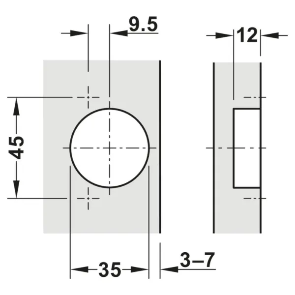 Lankstas Metalla 310 Clip 110° išorinis, švelnaus uždarymo, 45/9,5, nikelis