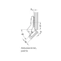 Hinge Metalla 310 Clip 45° corner application, soft-close, 48/6, nickel