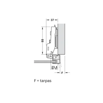 Hinge Metalla 310 Clip 110° for aluminium frame, half-overlay, soft-close, 28/6.9, black